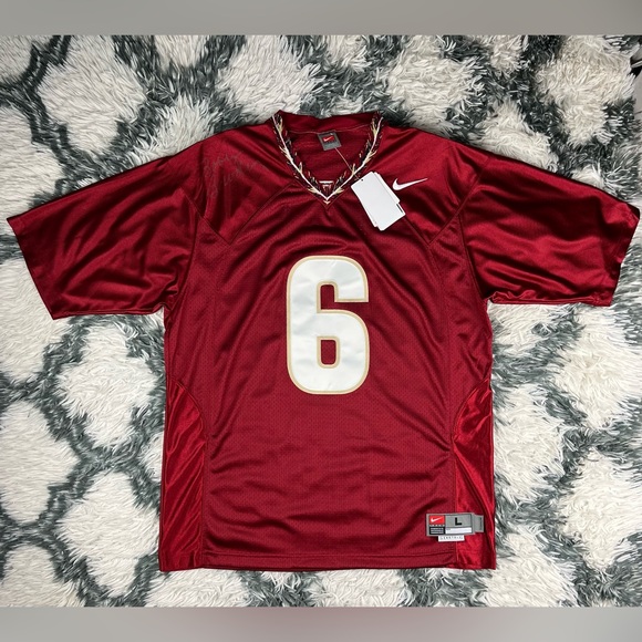 NWT Vintage Nike NCAA FSU Men's Jersey #6 Signed Bobby Bowden Garnet Size Large - Picture 1 of 11
